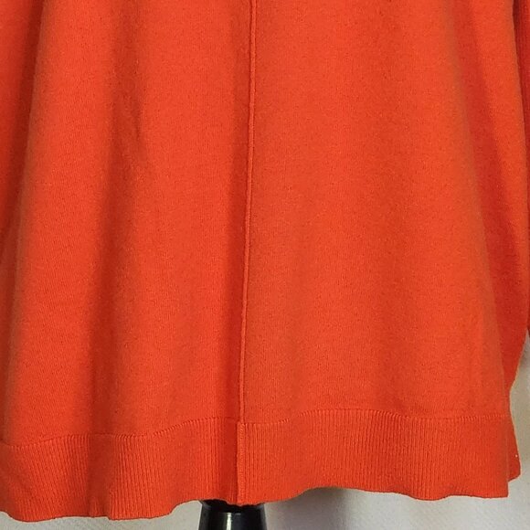 Chico's Orange Center Seam LS Nylon Rayon Poly Cashmere Sweater Sz Chico 2 US L - Picture 4 of 16